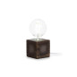 Pied de de lampe cubique - ciment noir - câble 150cm - interrupteur - E27