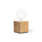 Pied de de lampe cubique - bois de chêne - câble 150cm - interrupteur - E27
