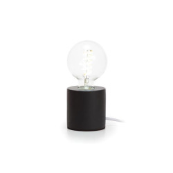 Pied de de lampe cylindrique - ciment noir - câble 150cm - interrupteu
