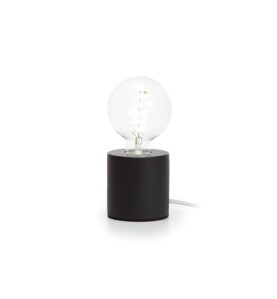 Pied de de lampe cylindrique - ciment noir - câble 150cm - interrupteu