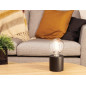 Pied de de lampe cylindrique - ciment noir - câble 150cm - interrupteur - E27