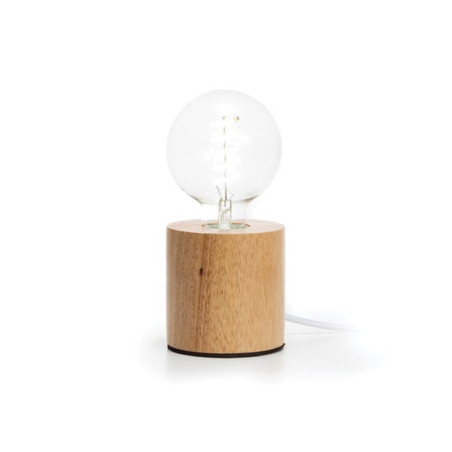 Pied de de lampe cylindrique - bois de chêne - câble 150cm - interrupt