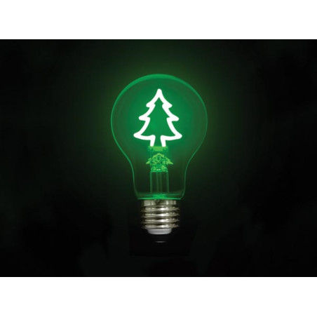 Deco bulb - ampoule LED - filament vert en forme de sapin - E27