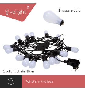 TUYA LED - 15 m - 15 lampes blanches - càble noir - smart - Velleman