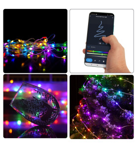 TUYA LED - 7.5 m - 75 lampes multicolore - càble transparant - smart -