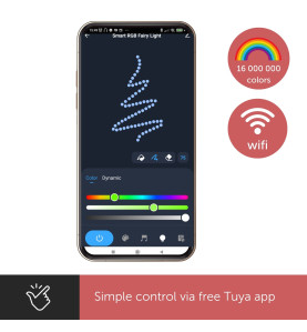 TUYA LED - 7.5 m - 75 lampes multicolore - càble transparant - smart -