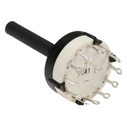 COMMUTATEUR ROTATIF 1 CIRCUIT / 12 POSITIONS - COSSES A SOUDER - Velle
