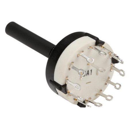 COMMUTATEUR ROTATIF 1 CIRCUIT / 12 POSITIONS - COSSES A SOUDER - Velle