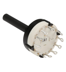 COMMUTATEUR ROTATIF 1 CIRCUIT / 12 POSITIONS - COSSES A SOUDER - Velle