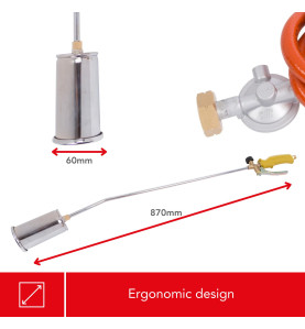 Désherbeur à gaz, tuyau de 5 m, régulateur 2,5 bar - PRL