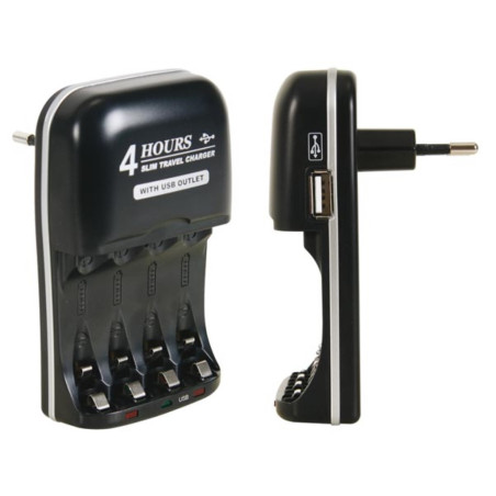 CHARGEUR RAPIDE POUR ACCUS NIMH AVEC SORTIE USB - Velleman
