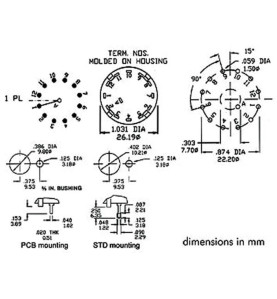 COMMUTATEUR ROTATIF 1 CIRCUIT / 12 POSITIONS - MONTAGE CI - Velleman