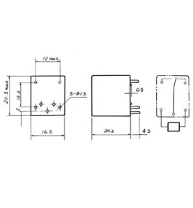 RELAIS STANDARD 15A/28VCC-125VCA 7A/220VCA 1 x REPOS-TRAVAIL 6Vcc - Ve