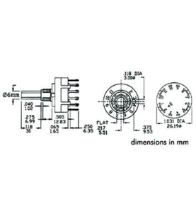 COMMUTATEUR ROTATIF 1 CIRCUIT / 12 POSITIONS - MONTAGE CI - Velleman