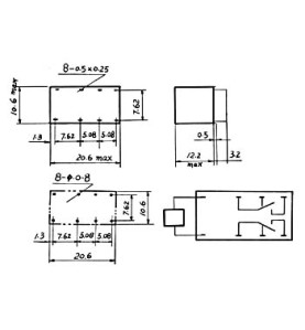 DIL RELAIS 1A/30VCC-125VCA 2 x REPOS-TRAVAIL 12Vcc - Velleman