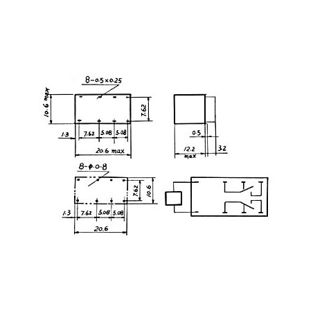DIL RELAIS 1A/30VCC-125VCA 2 x REPOS-TRAVAIL 24Vcc