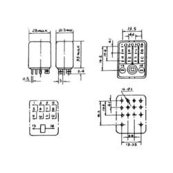 RELAIS HAUTE PUISSANCE 3A/28VCC-220VCA 4 x REPOS-TRAVAIL 240Vca