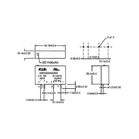 RELAIS DE PUISSANCE STATIQUE 3A / 240V 1 x TRAVAIL