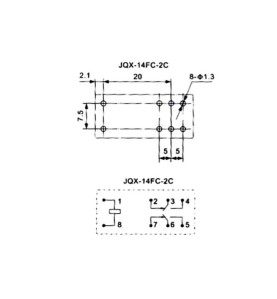 RELAIS VERTICAL 5A/30VCC-220VCA 2 x REPOS-TRAVAIL 24Vcc - Velleman
