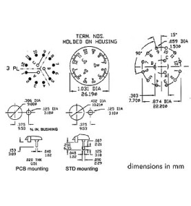 COMMUTATEUR ROTATIF 3 CIRCUITS / 4 POSITIONS - MONTAGE CI - Velleman
