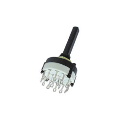 COMMUTATEUR ROTATIF 4 CIRCUITS / 3 POSITIONS - COSSES A SOUDER - Velle