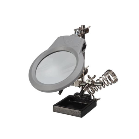 TROISIÈME MAIN AVEC LOUPE, LAMPE LED ET SUPPORT POUR FER À SOUDER - Ve