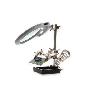 TROISIÈME MAIN AVEC LOUPE, LAMPE LED ET SUPPORT POUR FER À SOUDER - Ve