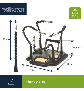 Troisième Main avec 4 Bras et Support d'Étain à Souder - Velleman