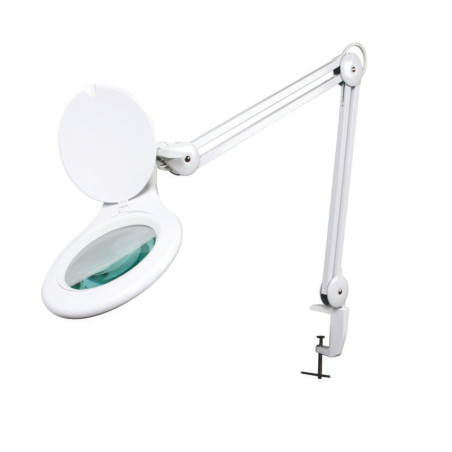 Lampe de travail de bureau avec loupe - 8 dioptries - 22 W - blanc - V