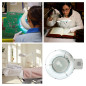 Lampe de travail de bureau avec loupe - 8 dioptries - 22 W - blanc
