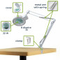 Lampe de travail de bureau avec loupe - 8 dioptries - 22 W - blanc
