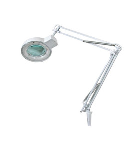 Lampe de travail de bureau avec loupe - 8 dioptries - 22 W - blanc - V