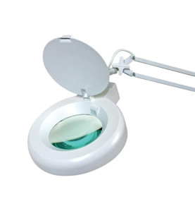 Lampe de travail de bureau avec loupe - 8 dioptries - 22 W - blanc - V