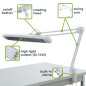 Lampe de bureau - 3 x 14 W - blanc