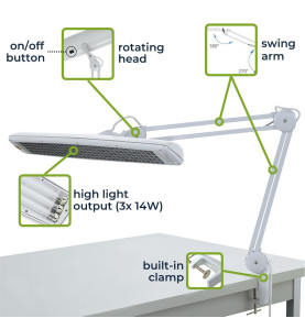 Lampe de bureau - 3 x 14 W - blanc - Velleman