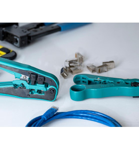 PINCE A SERTIR/COUPER POUR CONNECTEURS MODULAIRES 4P2C, 4P4C (RJ10), 6