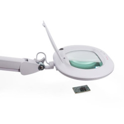 Lampe de bureau LED avec loupe - dimmable - 5 dioptries - 60 LED - blanc chaud et froid