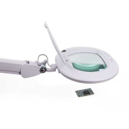 Lampe de bureau LED avec loupe - dimmable - 5 dioptries - 60 LED - blanc chaud et froid