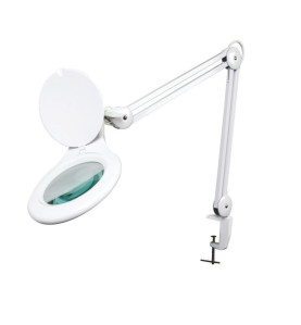 Lampe de travail de bureau à LED avec loupe - 5 dioptries - 4 W - 48 L
