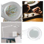 Lampe de travail de bureau à LED avec loupe - 5 dioptries - 4 W - 48 LED - blanc