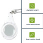 Lampe de travail de bureau à LED avec loupe - 5 dioptries - 4 W - 48 LED - blanc
