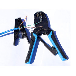 PINCE A SERTIR PROFESSIONNELLE POUR CONNECTEURS MODULAIRES 4P4C (RJ10), 6P4C (RJ11), 8P8C (RJ45), DEC