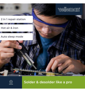 STATION À AIR CHAUD POUR COMPOSANTS CMS - 2 EN 1 - Velleman