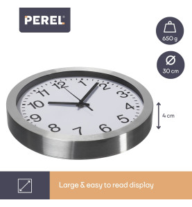 HORLOGE MURALE EN ALUMINIUM - Ø 30 cm - Velleman