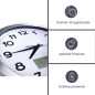 HORLOGE MURALE  EN ALUMINIUM AVEC ÉCRAN LCD ET THERMOMÈTRE, HYGROMÈTRE & PRÉVISIONS MÉTÉO - Ø 35 cm