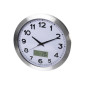 HORLOGE MURALE  EN ALUMINIUM AVEC ÉCRAN LCD ET THERMOMÈTRE, HYGROMÈTRE & PRÉVISIONS MÉTÉO - Ø 35 cm