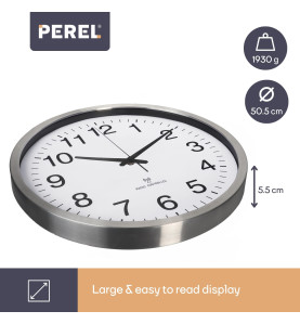 HORLOGE MURALE EN ALUMINIUM - Ø 50 cm - Velleman