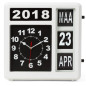 HORLOGE MURALE À CHIFFRES SAUTANTS AVEC CALENDRIER - 31 x 31 cm - NÉERLANDAIS