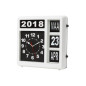 HORLOGE MURALE À CHIFFRES SAUTANTS AVEC CALENDRIER - 31 x 31 cm - NÉERLANDAIS
