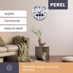 HORLOGE MURALE EN ALUMINIUM AVEC 3 FUSEAUX HORAIRES - Ø 45.5 cm